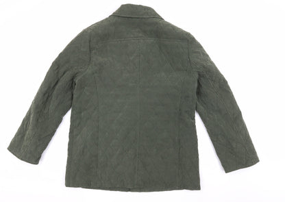 Womens UK Size 12 Unknown Green Quilted Coat