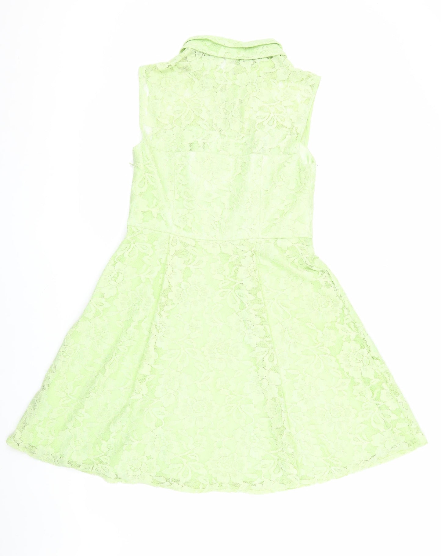 Definitions Women Green Collared Lace Dress Size 12