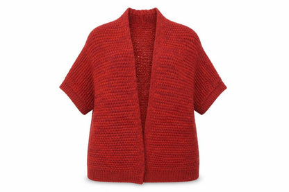 Womens UK Size 16 M&Co Red Cardigan Jumper