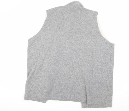 Bartolini Women’s Grey Sleeveless Knit Open Front Vest 2XS