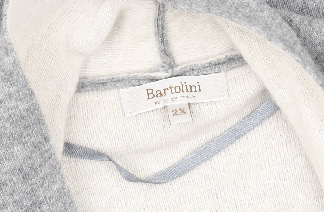 Bartolini Women’s Grey Sleeveless Knit Open Front Vest 2XS