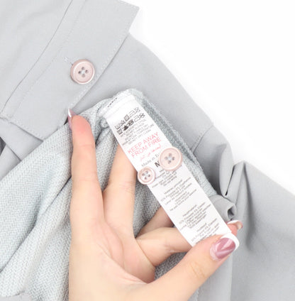 boohooMAN Mens Grey Long Sleeve Button-Up Shirt M