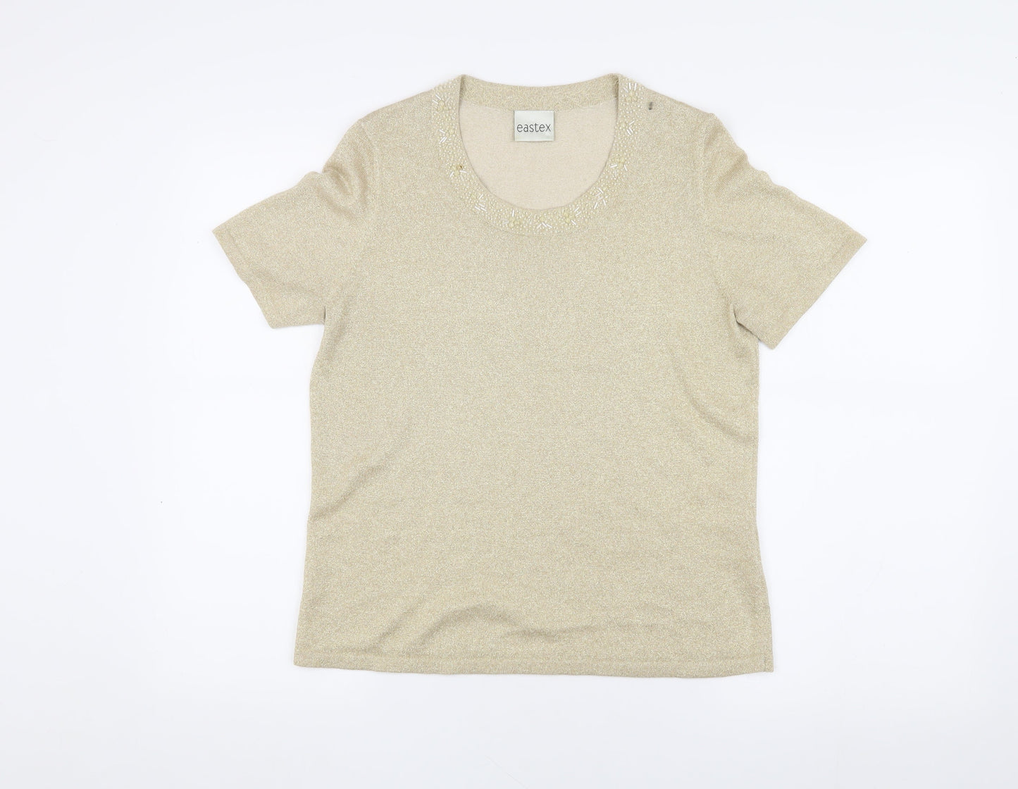 Womens UK Size 14 Eastex Beige Basic T-Shirt
