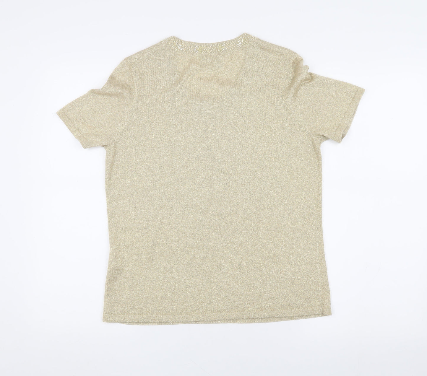 Womens UK Size 14 Eastex Beige Basic T-Shirt