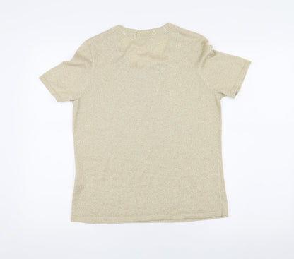 Womens UK Size 14 Eastex Beige Basic T-Shirt