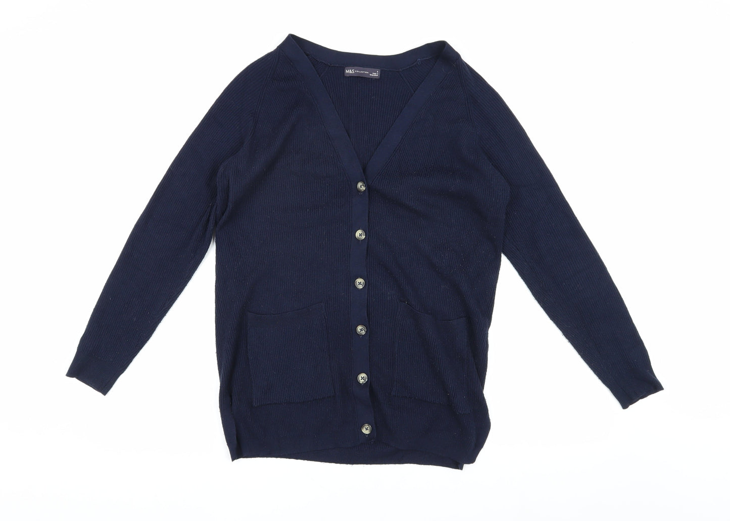 Womens UK Size S Marks and Spencer Blue Cardigan Jumper