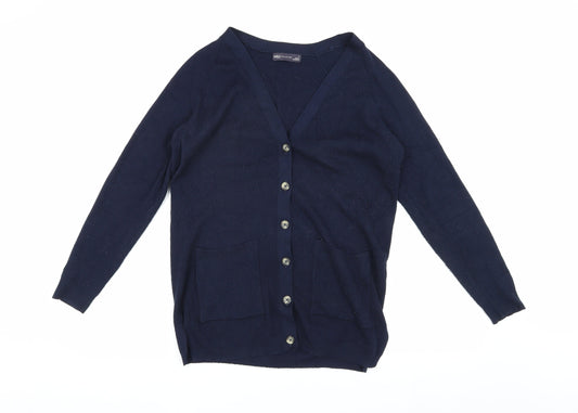 Womens UK Size S Marks and Spencer Blue Cardigan Jumper