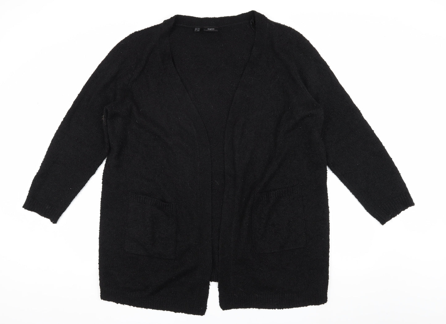 bpc Women's Black Cardigan XL - Open Knit, Casual
