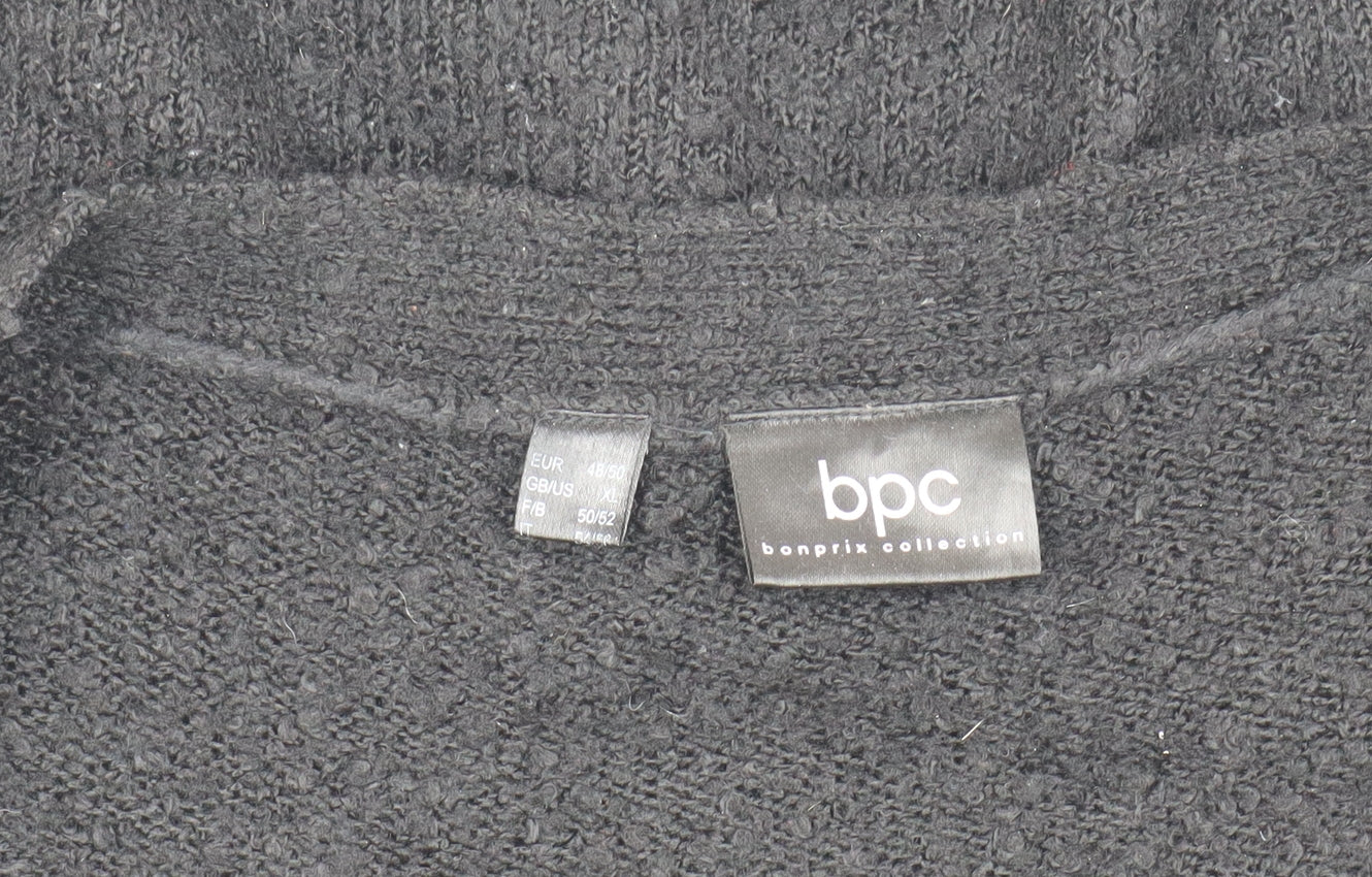 bpc Women's Black Cardigan XL - Open Knit, Casual