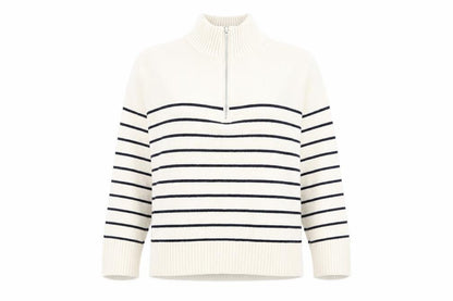 Zara Women’s Ivory Stripe Pullover Sweatshirt S