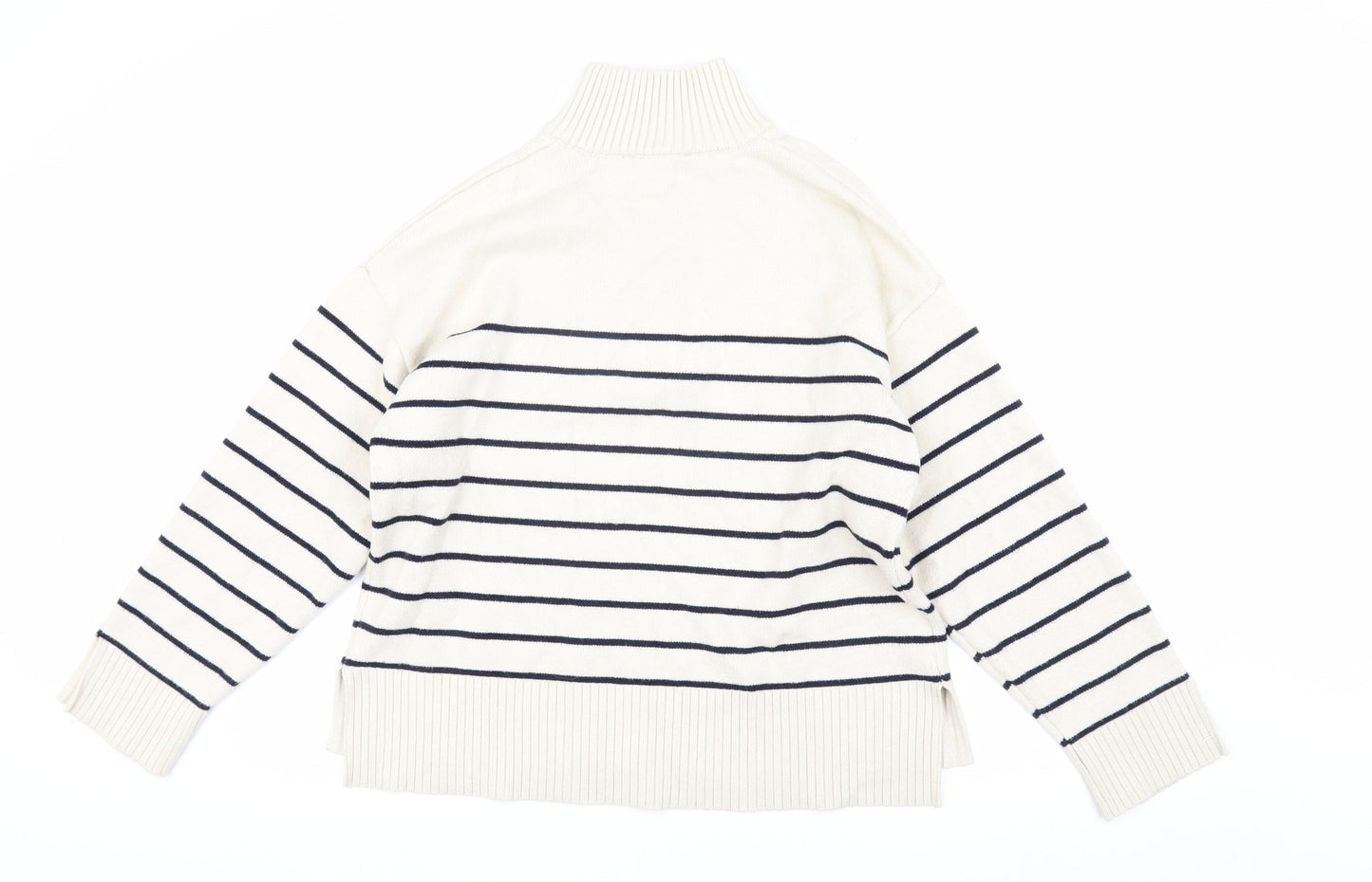 Zara Women’s Ivory Stripe Pullover Sweatshirt S
