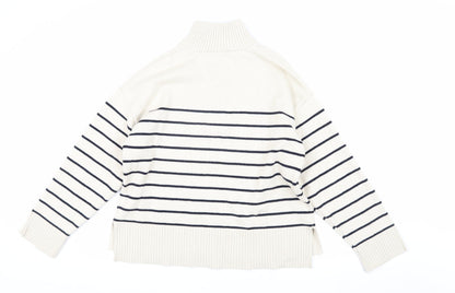 Zara Women’s Ivory Stripe Pullover Sweatshirt S