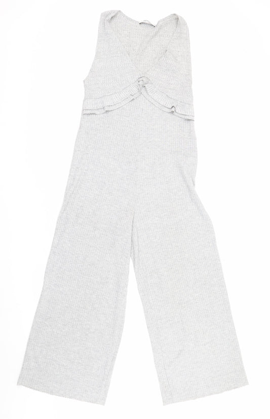 Zara Trafaluc Grey Knit Women's Sleeveless Jumpsuit S