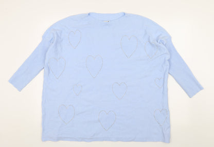 Chilli & Charm Women's Blue Beaded Pullover Jumper