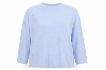 Chilli & Charm Women's Blue Beaded Pullover Jumper