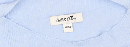 Chilli & Charm Women's Blue Beaded Pullover Jumper