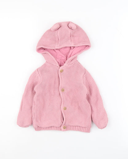 Marks and Spencer Pink Baby Jacket 12-18 Months Cotton