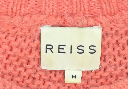 Reiss Women's Pink Jumper Dress M Knit Long Sleeve