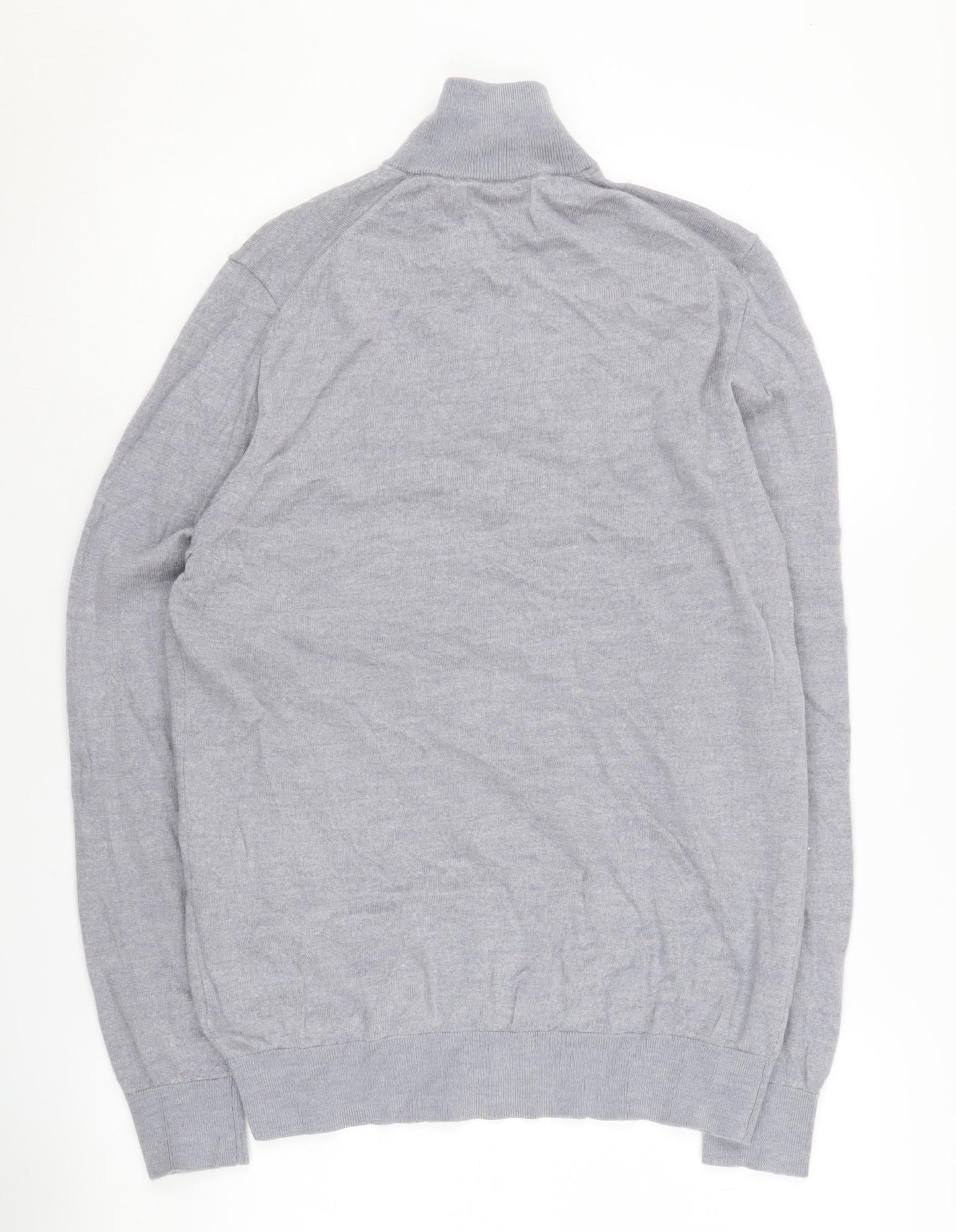 Autograph Men's Grey Wool Jumper, Medium, 1/4 Zip