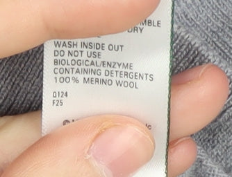 Autograph Men's Grey Wool Jumper, Medium, 1/4 Zip