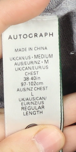 Autograph Men's Grey Wool Jumper, Medium, 1/4 Zip