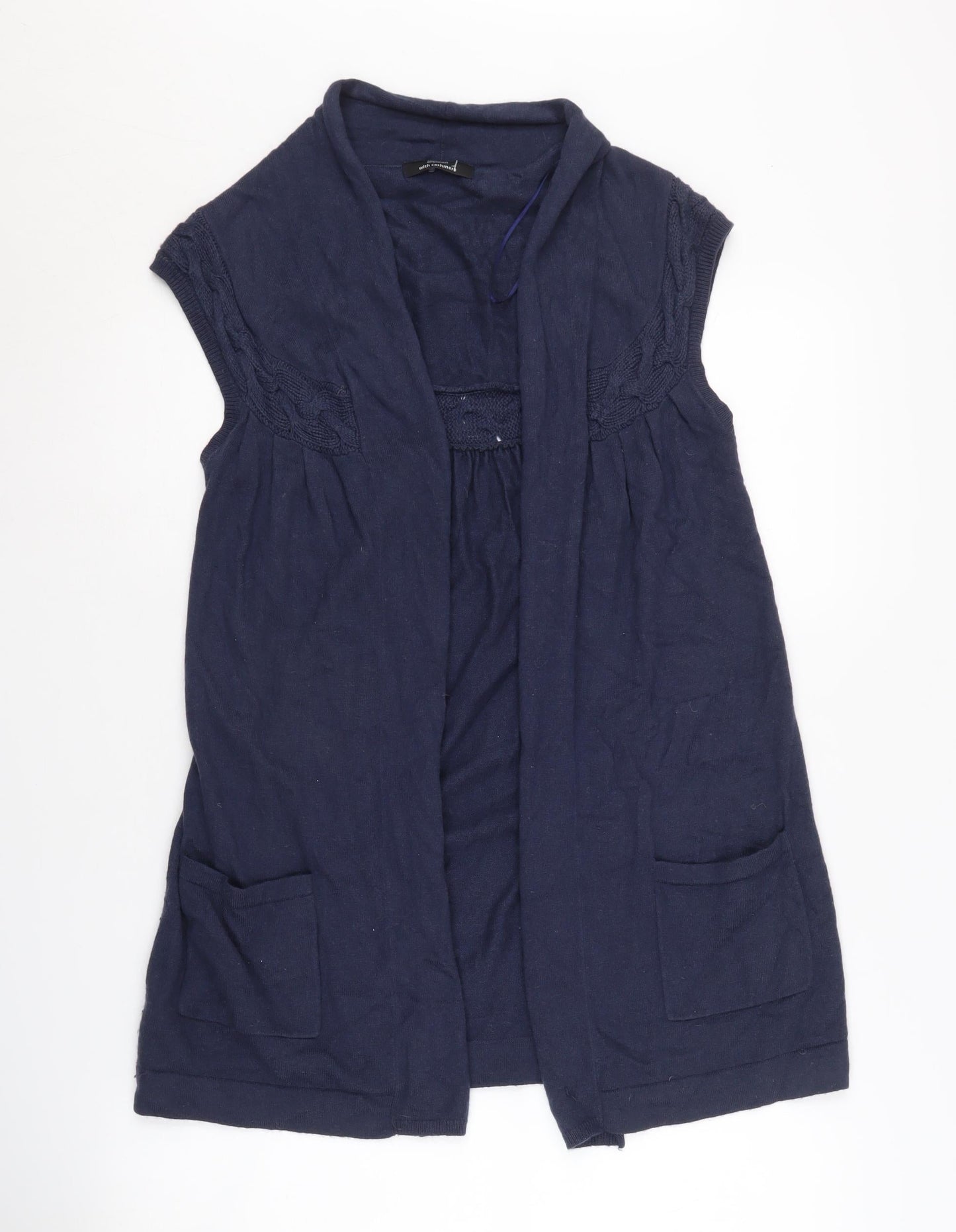 Womens UK Size 12 Marks and Spencer Blue Vest Jumper