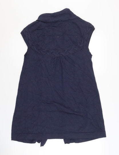 Womens UK Size 12 Marks and Spencer Blue Vest Jumper