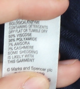 Womens UK Size 12 Marks and Spencer Blue Vest Jumper
