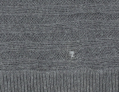 Long Tall Sally Women’s Grey V-Neck Knit Jumper - M