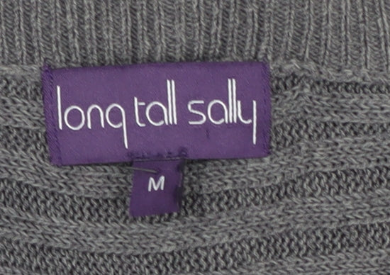 Long Tall Sally Women’s Grey V-Neck Knit Jumper - M