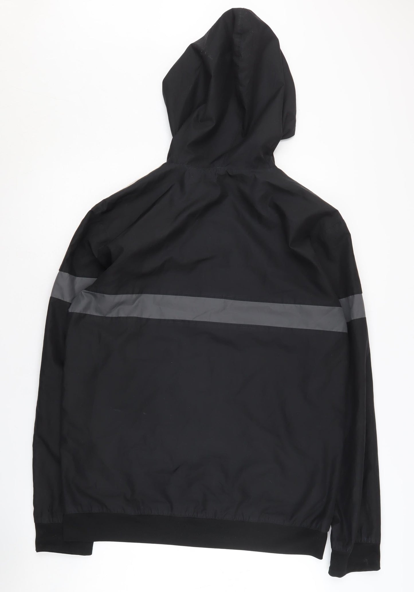 Adidas Men's Black Hooded Windbreaker Jacket Size M