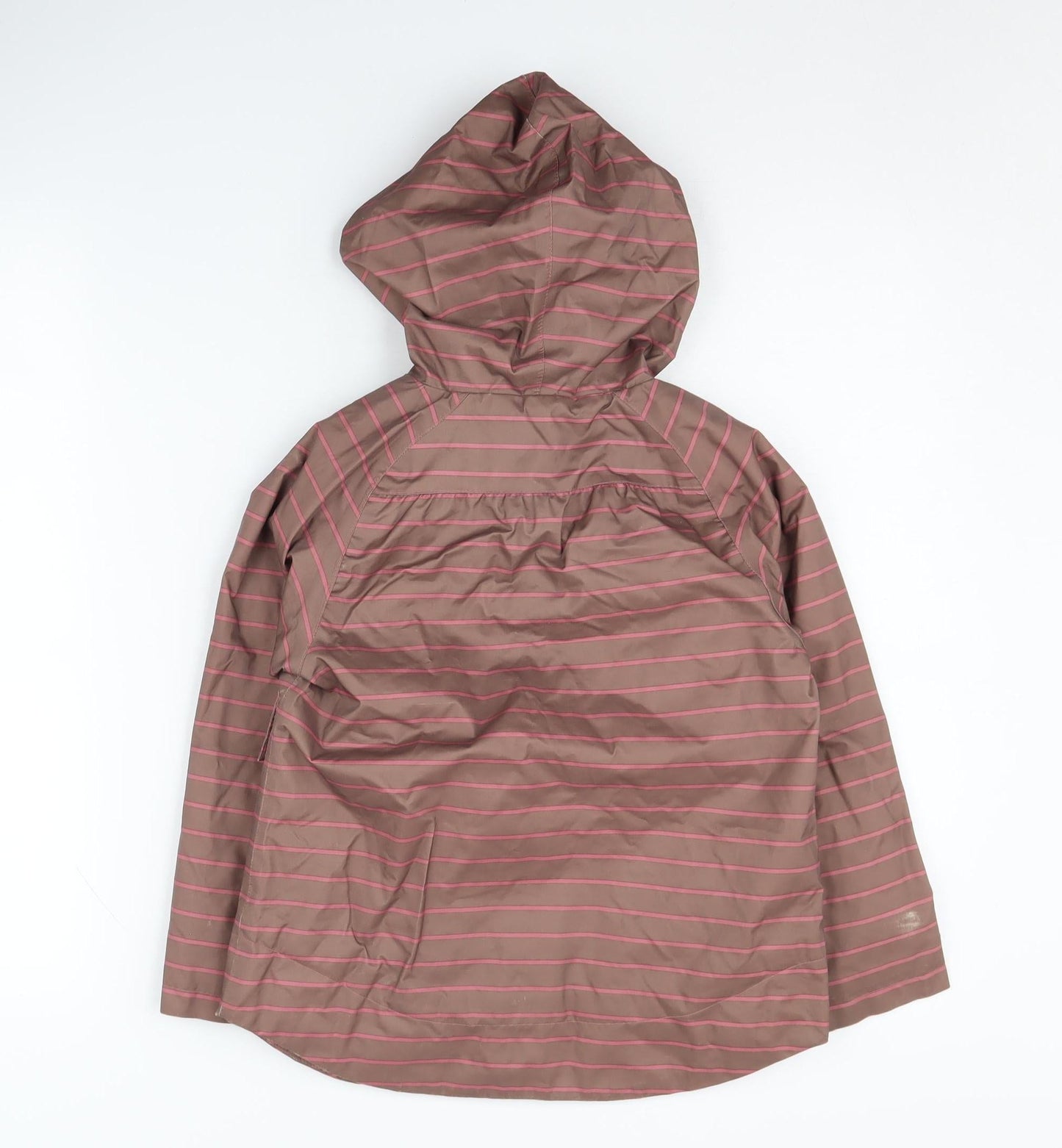 Joules Girls Striped Rain Coat, Brown, 2 Years, Hooded