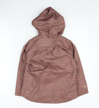 Joules Girls Striped Rain Coat, Brown, 2 Years, Hooded