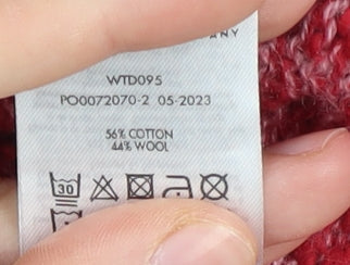 Crew Clothing Women's Red Cable-Knit Pullover, Size 10