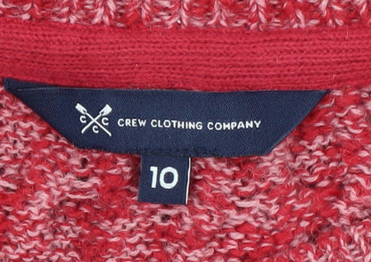 Crew Clothing Women's Red Cable-Knit Pullover, Size 10