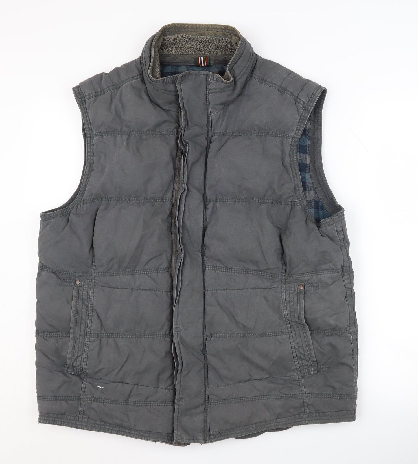 White Stuff Men's Grey Puffer Waistcoat Size L