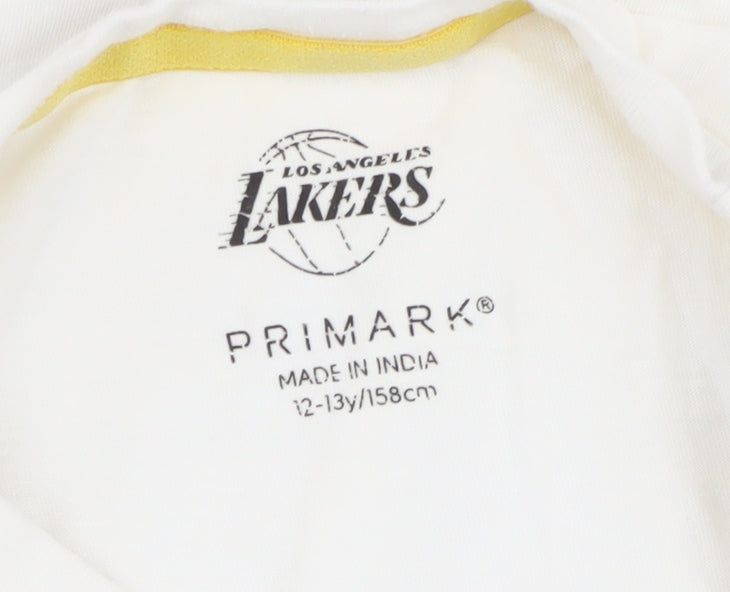 Primark Boys White Lakers Long Sleeve T-Shirt Size 158