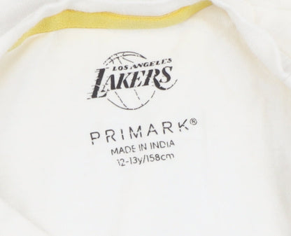 Primark Boys White Lakers Long Sleeve T-Shirt Size 158