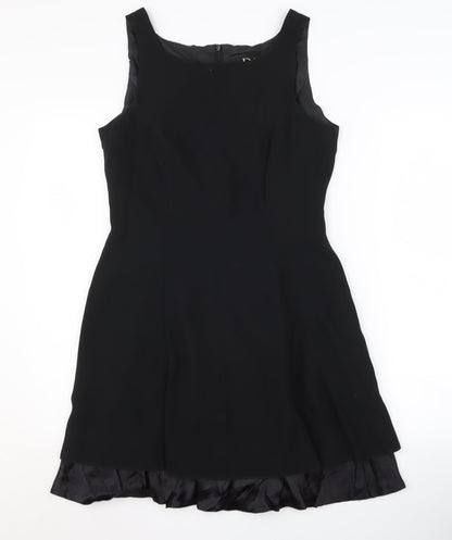 Début Women's Black Fit & Flare Dress, Size 12, Ruffled