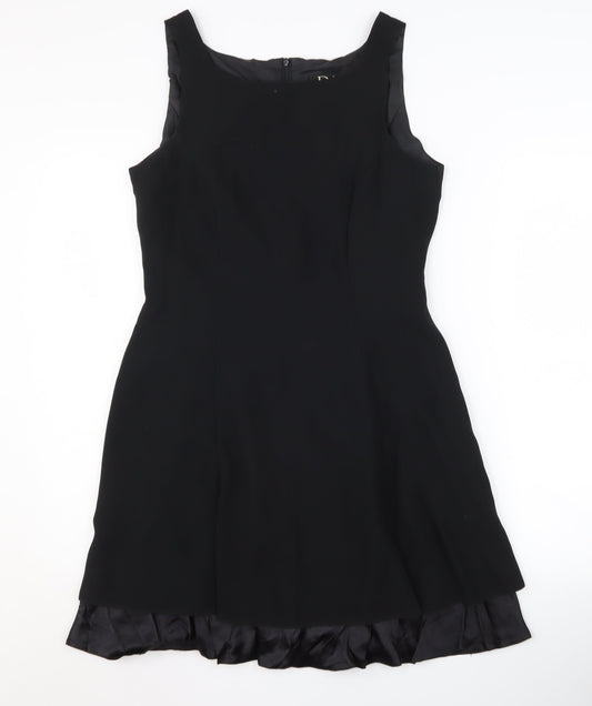 Début Women's Black Fit & Flare Dress, Size 12, Ruffled