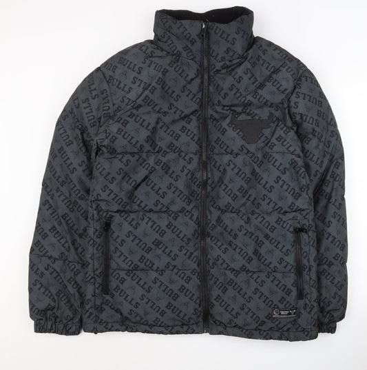 Mens UK Size M NBA Black Puffer Jacket