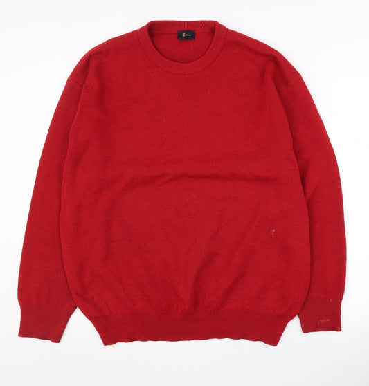 Gabicci Men's Red XL Wool Blend Pullover Jumper