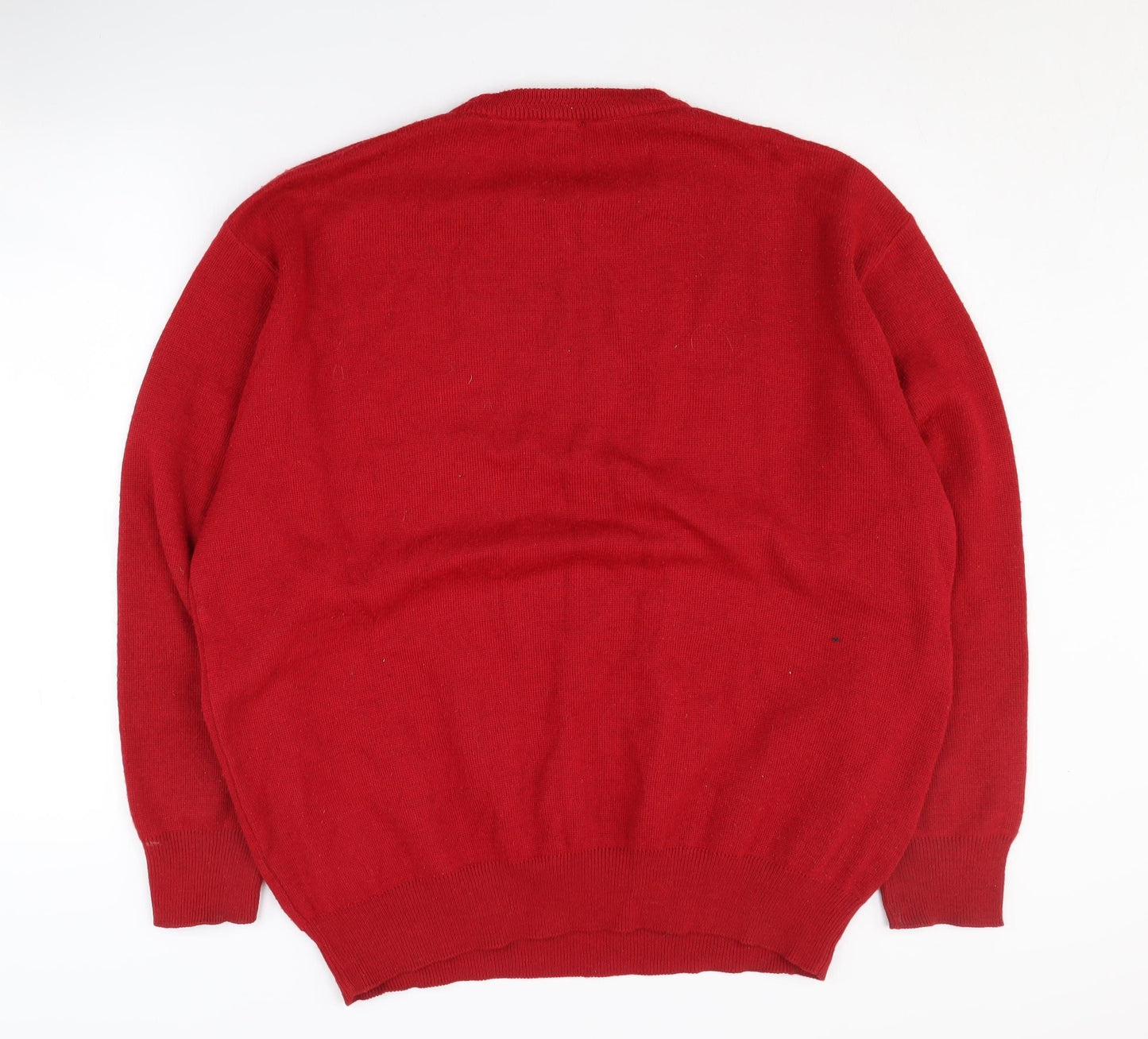 Gabicci Men's Red XL Wool Blend Pullover Jumper