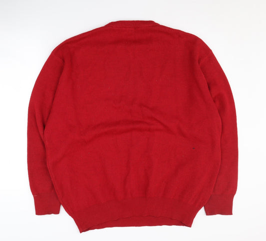 Gabicci Men's Red XL Wool Blend Pullover Jumper