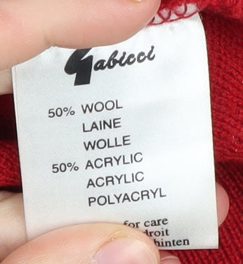 Gabicci Men's Red XL Wool Blend Pullover Jumper