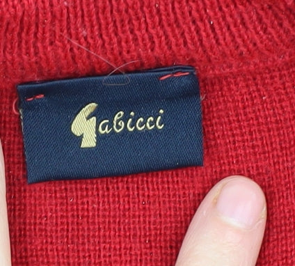 Gabicci Men's Red XL Wool Blend Pullover Jumper