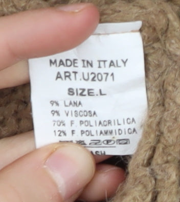 Womens UK Size L Vanessa Alexandra Brown Cardigan Jumper