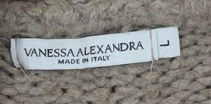 Womens UK Size L Vanessa Alexandra Brown Cardigan Jumper