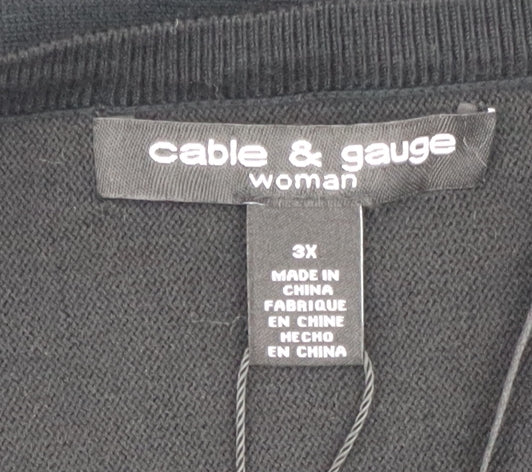 Cable & Gauge Women's 3XL Black Pullover Jumper