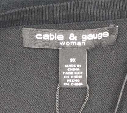 Cable & Gauge Women's 3XL Black Pullover Jumper